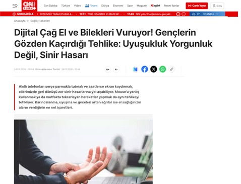 Dijital Çağ El ve Bilekleri Vuruyor !